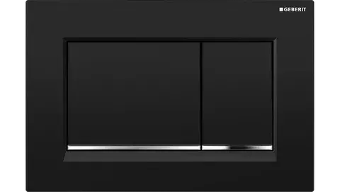 SIGMA30 DUAL FLUSH BUTTON SQUARE BLACK WITH CHROME TRIM FIL Kitchen Bathroom