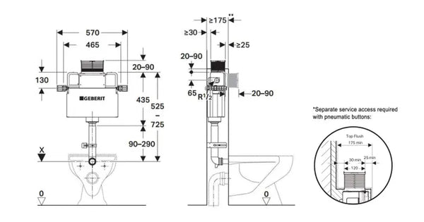 KAPPA MID-LEVEL UNDER COUNTER CONCEALED CISTERN