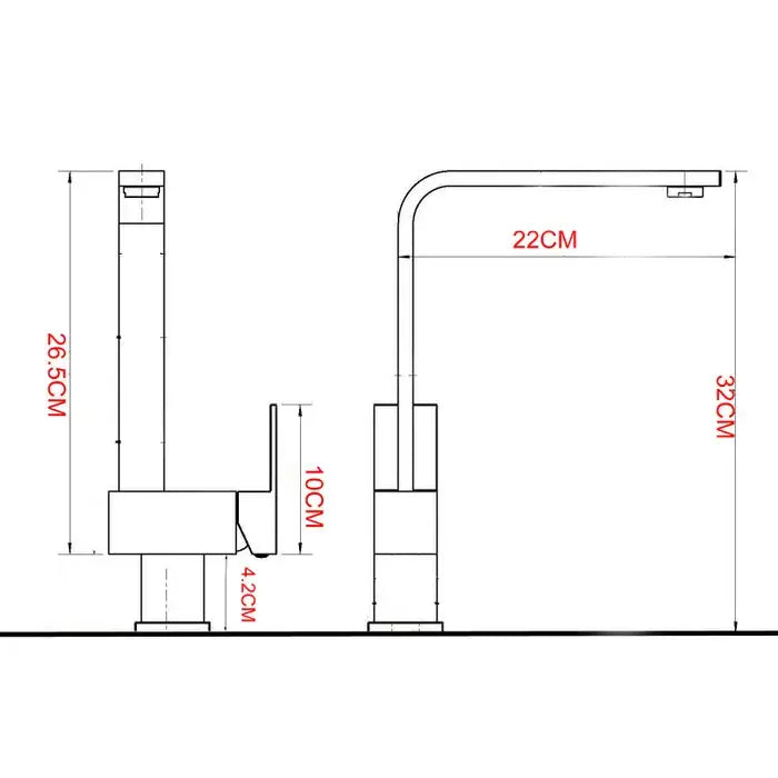 TARAN KITCHEN MIXER SQUARE CHROME/MATT BLACK FIL Kitchen Bathroom
