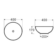 BASIN ROUND OF 400X400X170 FIL Kitchen Bathroom