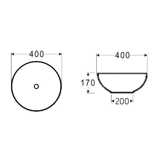 BASIN ROUND OF 400X400X170 FIL Kitchen Bathroom