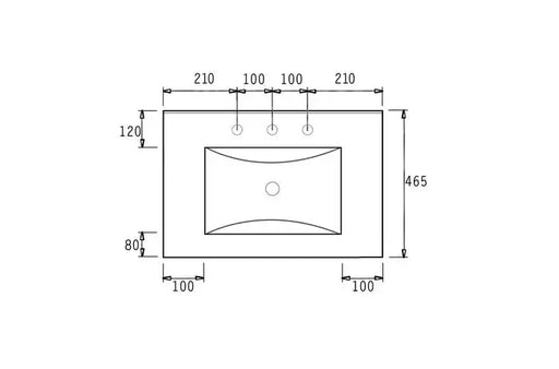 SLIM CERAMIC VANITY TOP 3 TAP HOLES FIL Kitchen Bathroom