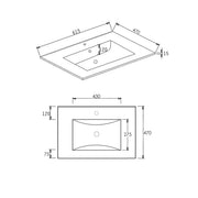 SlimLine Ceramic Top  Single Bowl with Overflow 600mm/750mm/900mm/1200mm - FIL Kitchen Bathroom