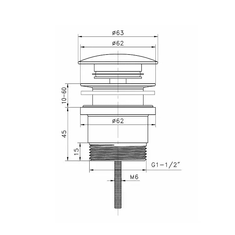 UNIVERSAL MUSHROOM POP UP WASTE 32MM CHROME AND COLOURS FIL Kitchen Bathroom