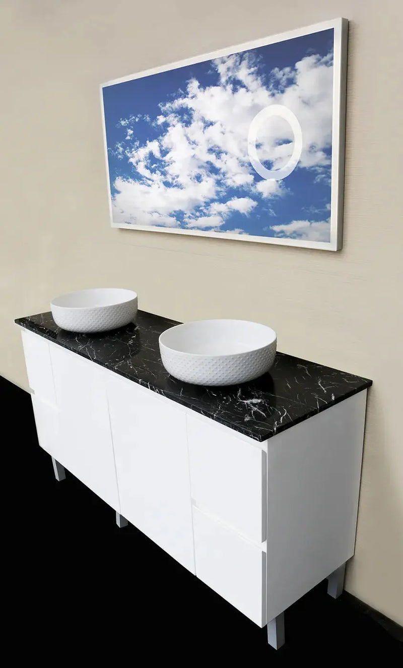 GOLF BALL BASIN 355X355 WHITE/PINK FIL Kitchen Bathroom