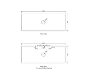 Solid Surface Cloudy Carrara Above Counter Vanity Top 600mm/750mm/900mm/1200mm - FIL Kitchen Bathroom