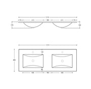 SlimLine Ceramic Top Double Bowl 1200mm/1500mm - FIL Kitchen Bathroom