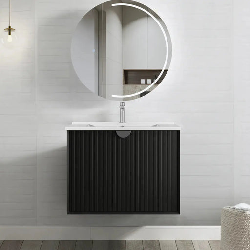 MATTE BLACK MARLO 750MM WALL HUNG VANITY FIL Kitchen Bathroom