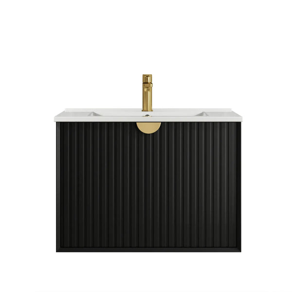 MATTE BLACK MARLO 750MM WALL HUNG VANITY