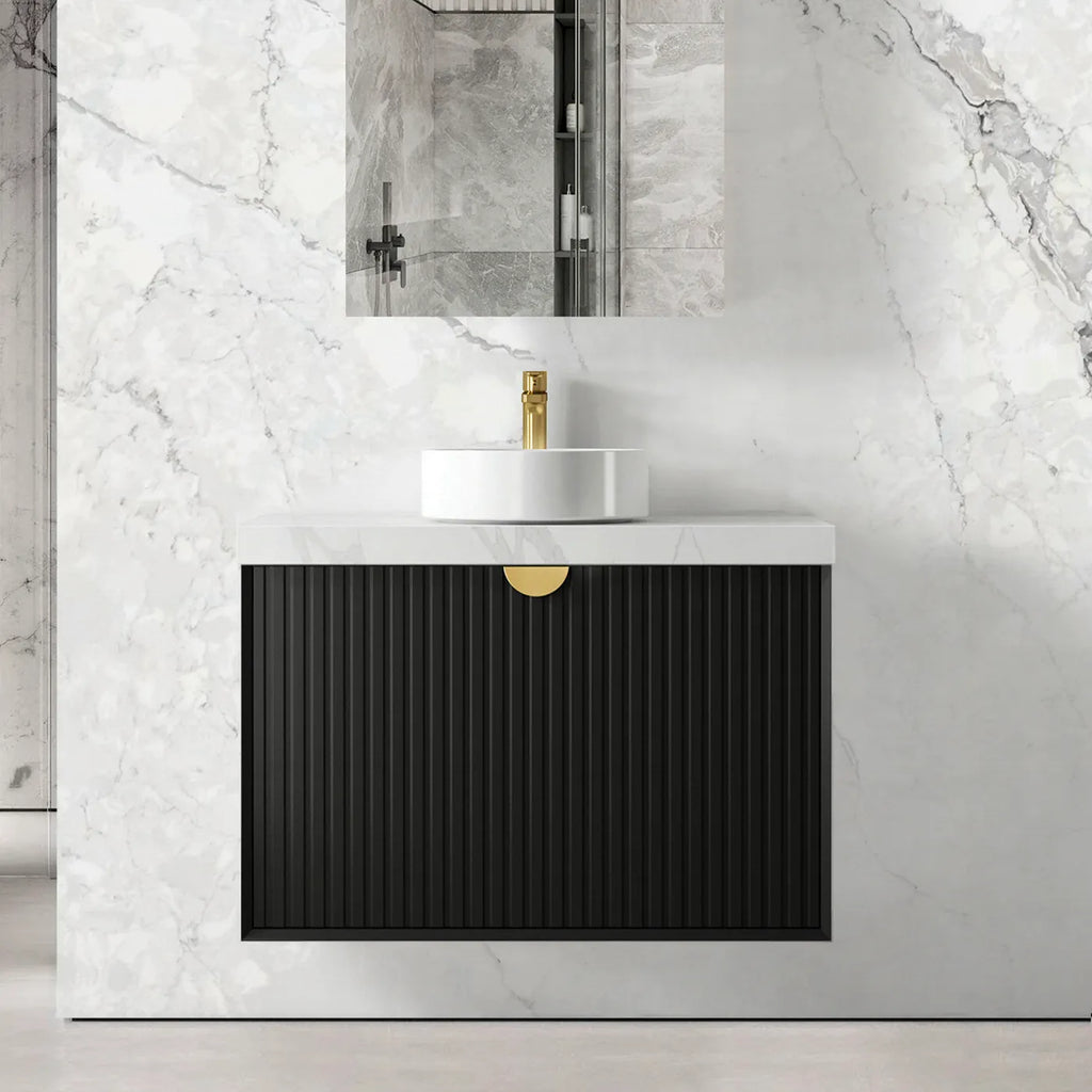 MATTE BLACK MARLO 900MM WALL HUNG VANITY