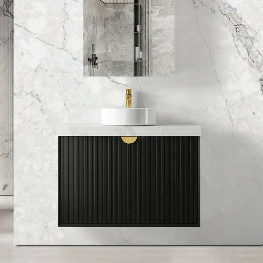 MATTE BLACK MARLO 900MM WALL HUNG VANITY FIL Kitchen Bathroom