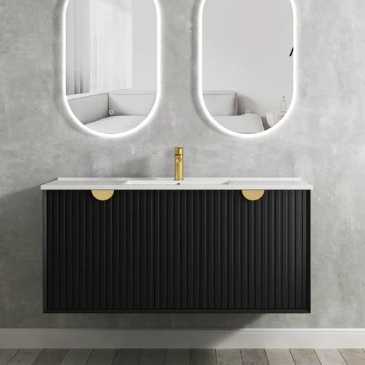 MATTE BLACK MARLO 1200MM WALL HUNG VANITY FIL Kitchen Bathroom