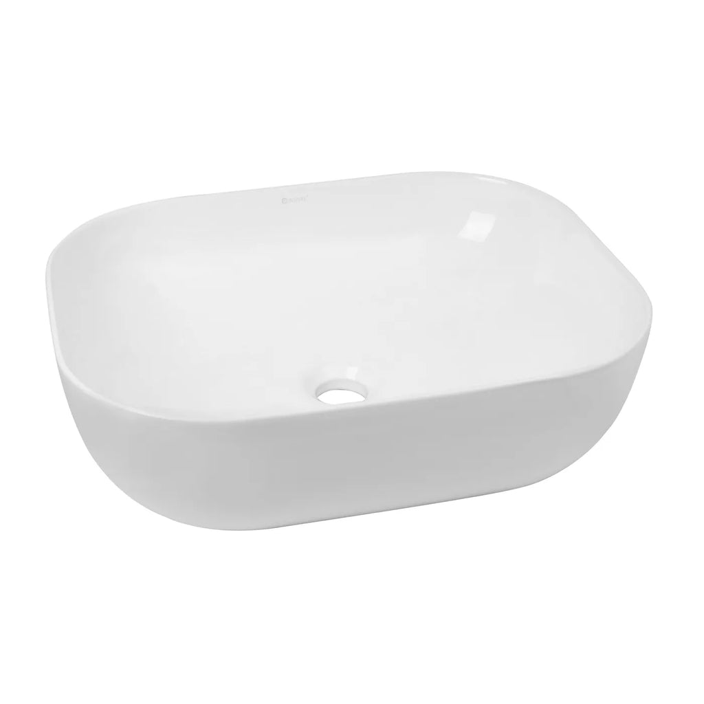 BASIN SQUARE 500X390X150 GLOSS WHITE/BLACK & WHITE