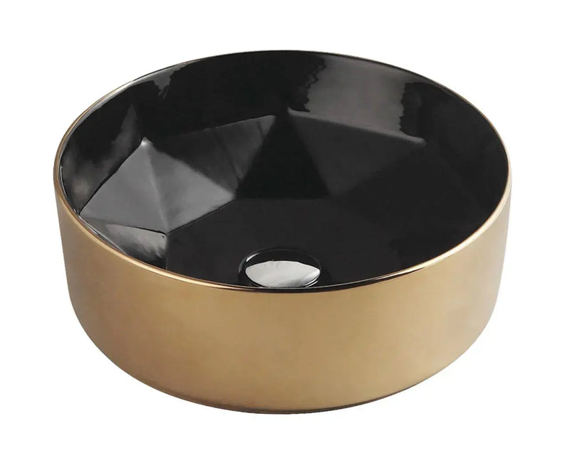 STARZ BASIN ROUND 400X400X140 BLACK/GOLD FIL Kitchen Bathroom