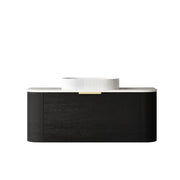 BONDI BLACK OAK 1200X460 CURVE VANITY FIL Kitchen Bathroom