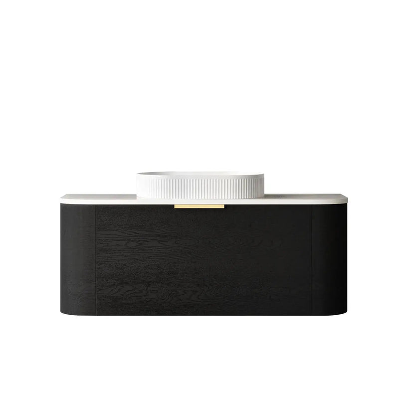 BONDI BLACK OAK 1200X460 CURVE VANITY FIL Kitchen Bathroom
