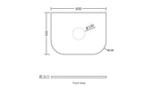 BONDI NATURAL OAK 600X460 CURVE VANITY FIL Kitchen Bathroom