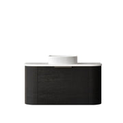 BONDI BLACK OAK 900X460 CURVE VANITY FIL Kitchen Bathroom