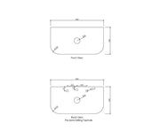 BONDI BLACK OAK 900X460 CURVE VANITY FIL Kitchen Bathroom