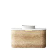 BONDI NATURAL OAK 900X460 CURVE VANITY FIL Kitchen Bathroom