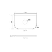 BONDI BLACK OAK 750X460 CURVE VANITY FIL Kitchen Bathroom