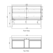 LIGHT GREY BOSTON 1200MM WALL HUNG VANITY FIL Kitchen Bathroom