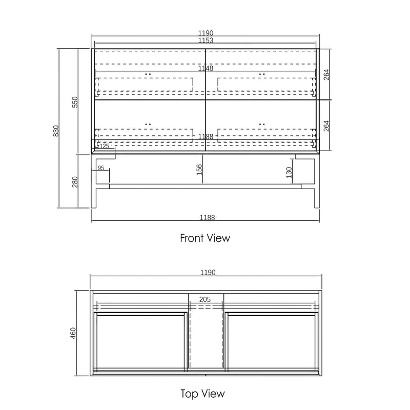 LIGHT GREY BOSTON 1200MM WALL HUNG VANITY FIL Kitchen Bathroom