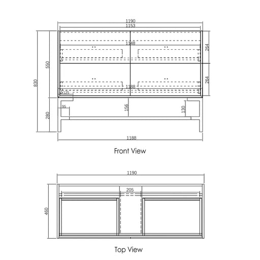 LIGHT GREY BOSTON 1200MM WALL HUNG VANITY FIL Kitchen Bathroom