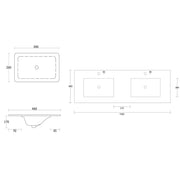 SATIN WHITE BOSTON 1500MM WALL HUNG DOUBLE BASIN VANITY FIL Kitchen Bathroom