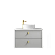 LIGHT GREY BOSTON 750MM WALL HUNG VANITY FIL Kitchen Bathroom