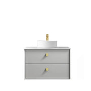 LIGHT GREY BOSTON 750MM WALL HUNG VANITY FIL Kitchen Bathroom
