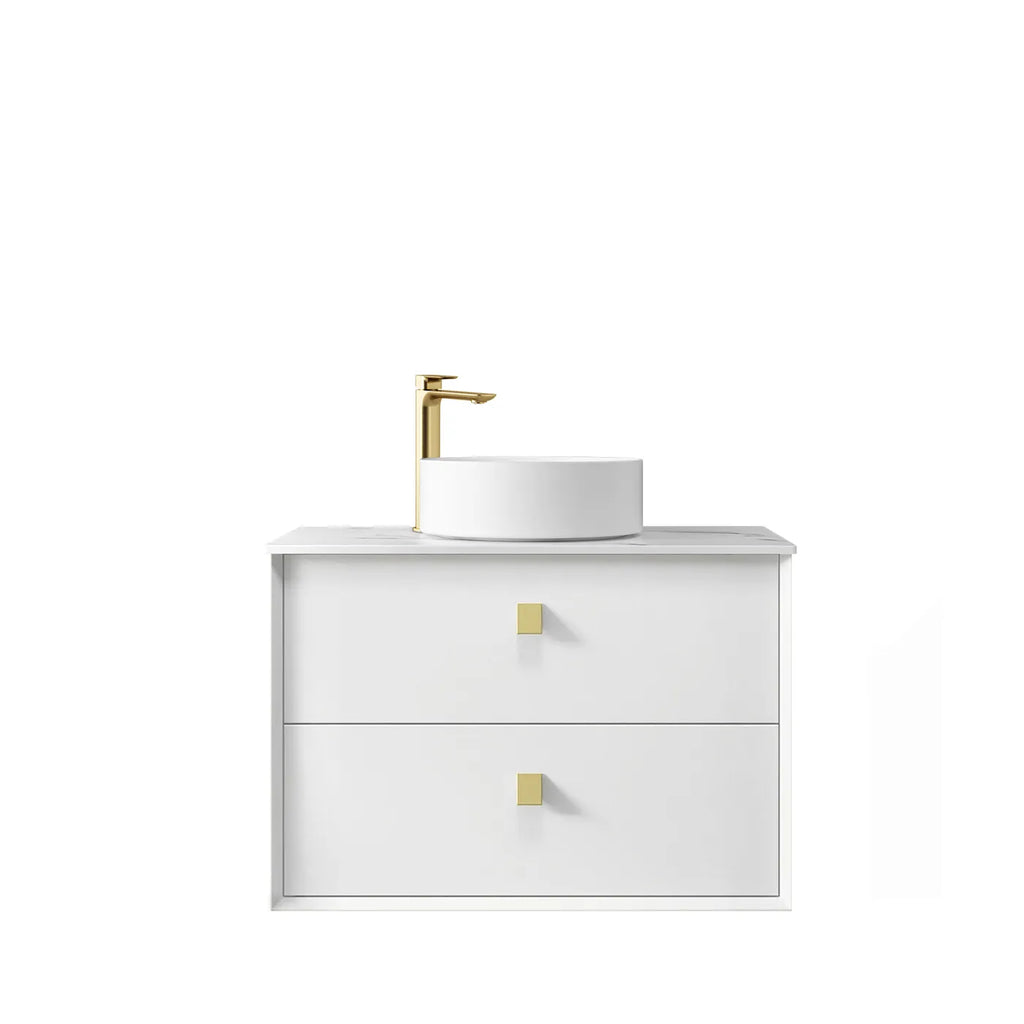 SATIN WHITE BOSTON 750MM WALL HUNG VANITY