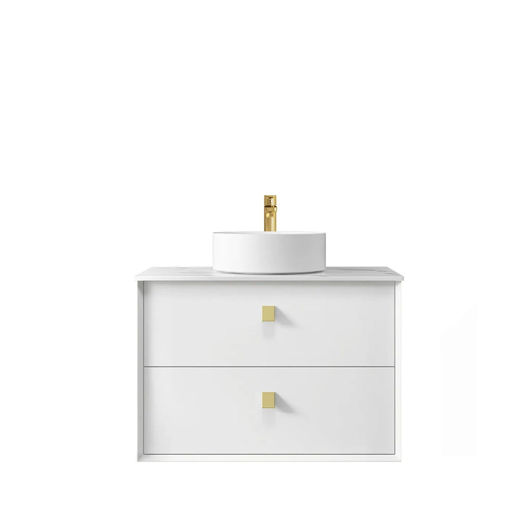 SATIN WHITE BOSTON 750MM WALL HUNG VANITY