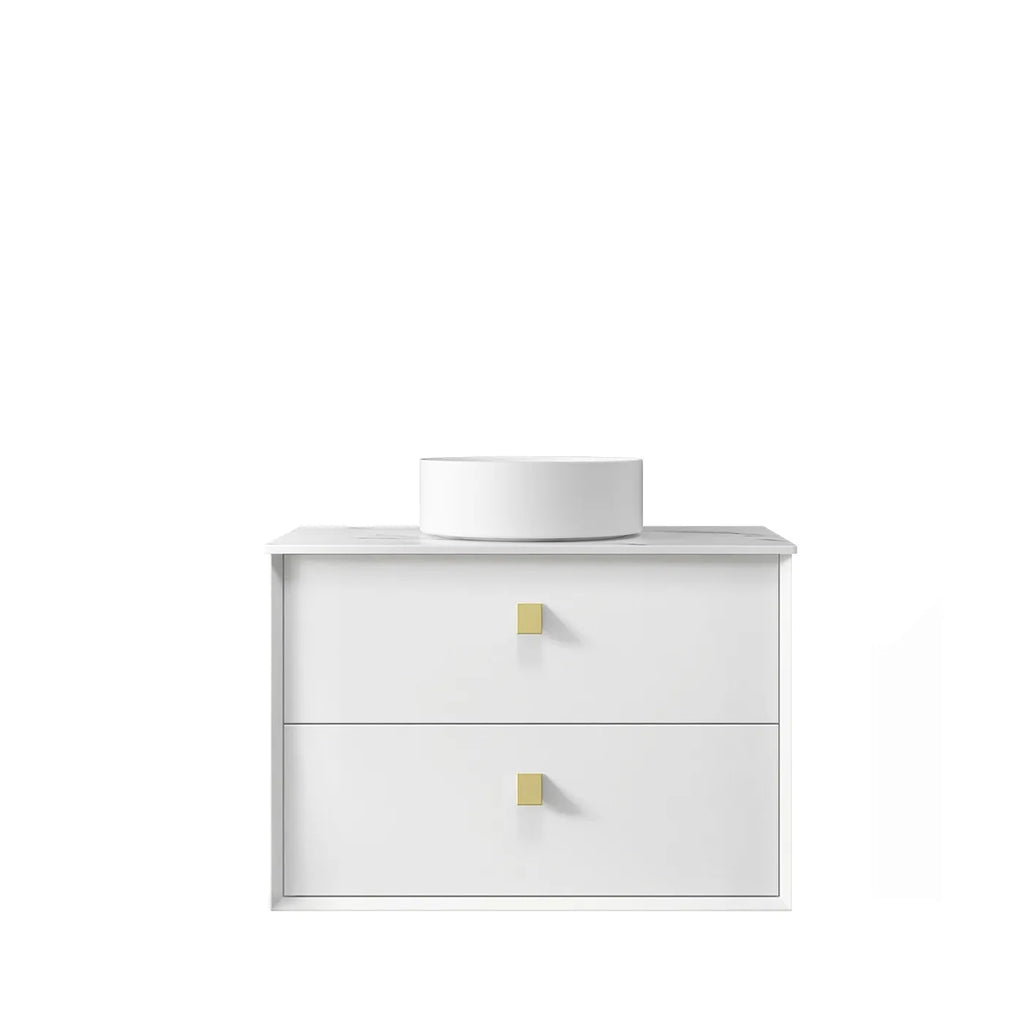 SATIN WHITE BOSTON 750MM WALL HUNG VANITY