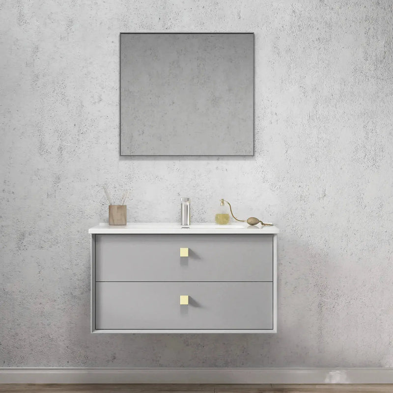 LIGHT GREY BOSTON 900MM WALL HUNG VANITY FIL Kitchen Bathroom