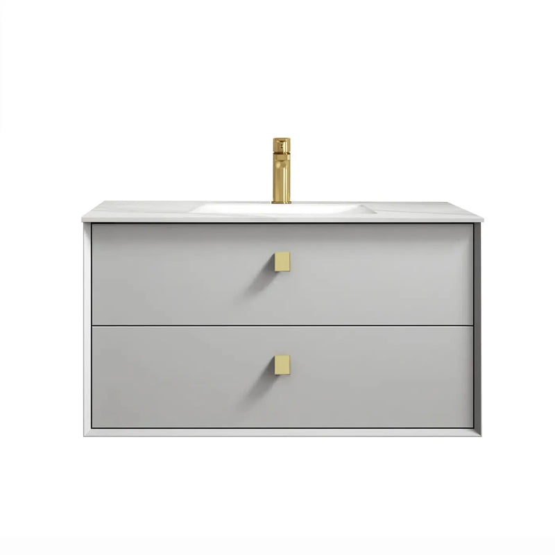 LIGHT GREY BOSTON 900MM WALL HUNG VANITY FIL Kitchen Bathroom