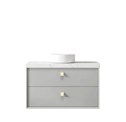 LIGHT GREY BOSTON 900MM WALL HUNG VANITY FIL Kitchen Bathroom