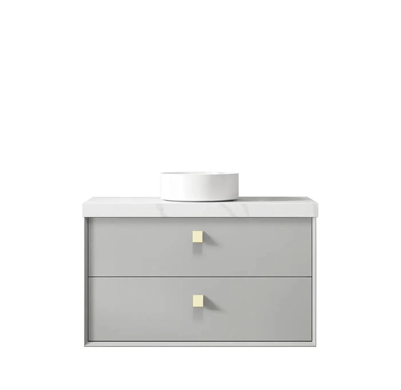 LIGHT GREY BOSTON 900MM WALL HUNG VANITY FIL Kitchen Bathroom