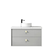 LIGHT GREY BOSTON 900MM WALL HUNG VANITY FIL Kitchen Bathroom