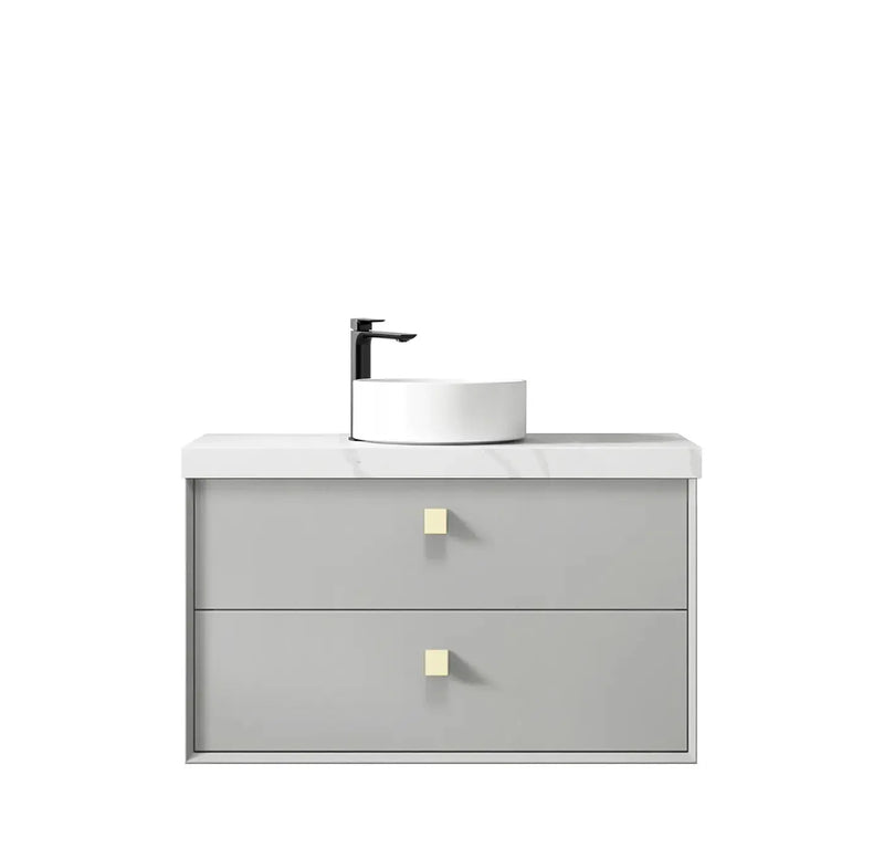 LIGHT GREY BOSTON 900MM WALL HUNG VANITY FIL Kitchen Bathroom