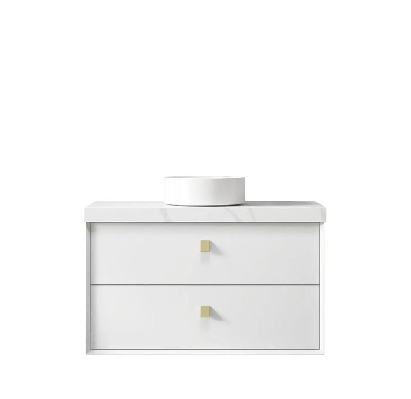 SATIN WHITE BOSTON 900MM WALL HUNG VANITY FIL Kitchen Bathroom
