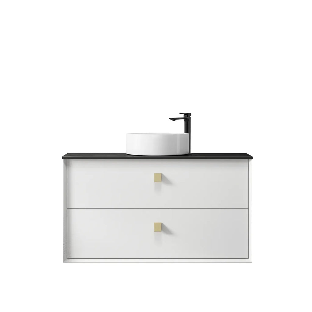 SATIN WHITE BOSTON 900MM WALL HUNG VANITY