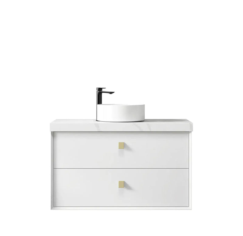 SATIN WHITE BOSTON 900MM WALL HUNG VANITY FIL Kitchen Bathroom