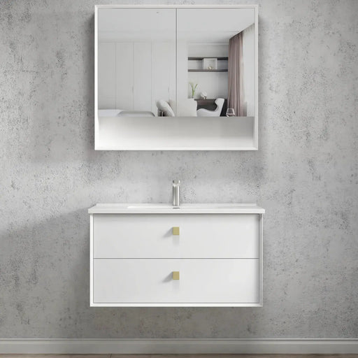 SATIN WHITE BOSTON 900MM WALL HUNG VANITY FIL Kitchen Bathroom