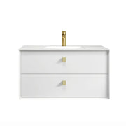 SATIN WHITE BOSTON 900MM WALL HUNG VANITY FIL Kitchen Bathroom