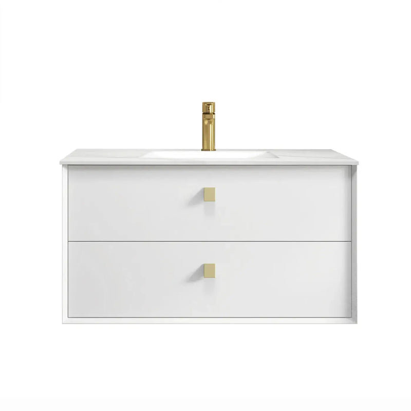 SATIN WHITE BOSTON 900MM WALL HUNG VANITY FIL Kitchen Bathroom