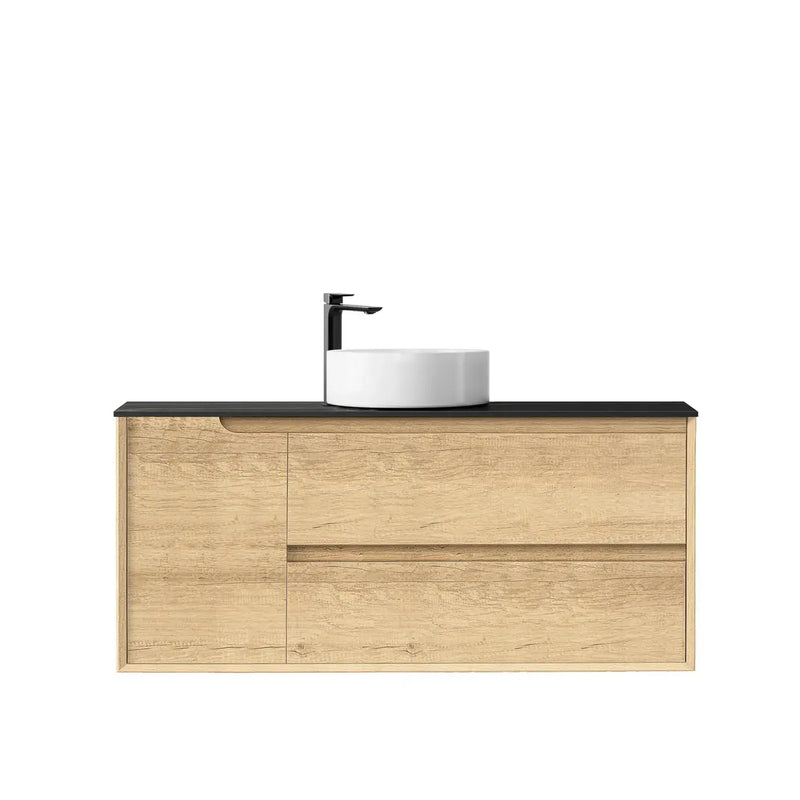 NATURAL OAK BYRON 1200MM SINGLE BOWL WALL HUNG VANITY FIL Kitchen Bathroom