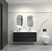 BLACK OAK BYRON 1500MM DOUBLE BASIN WALL HUNG VANITY FIL Kitchen Bathroom