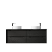 BLACK OAK BYRON 1500MM DOUBLE BASIN WALL HUNG VANITY FIL Kitchen Bathroom