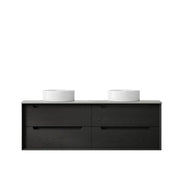 BLACK OAK BYRON 1500MM DOUBLE BASIN WALL HUNG VANITY FIL Kitchen Bathroom
